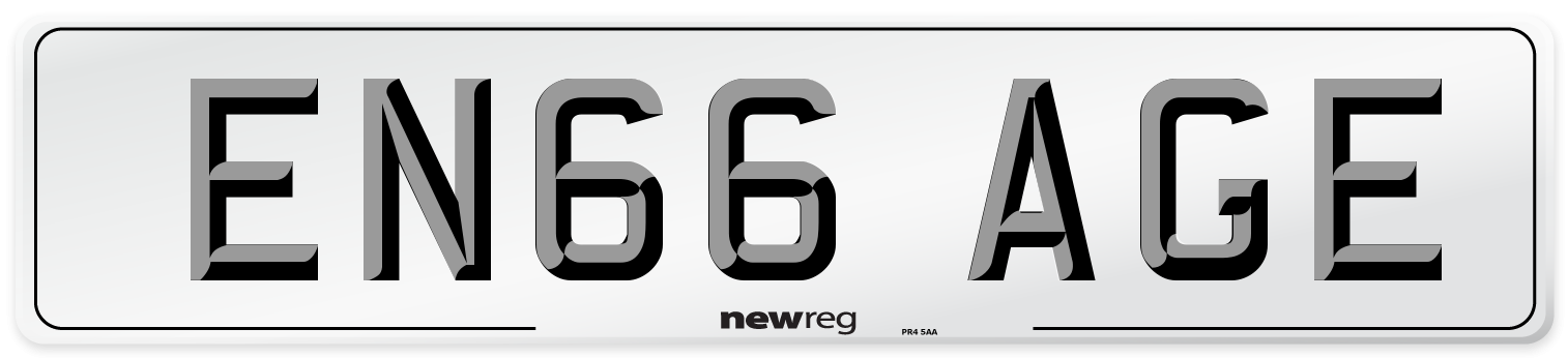 EN66 AGE Number Plate from New Reg